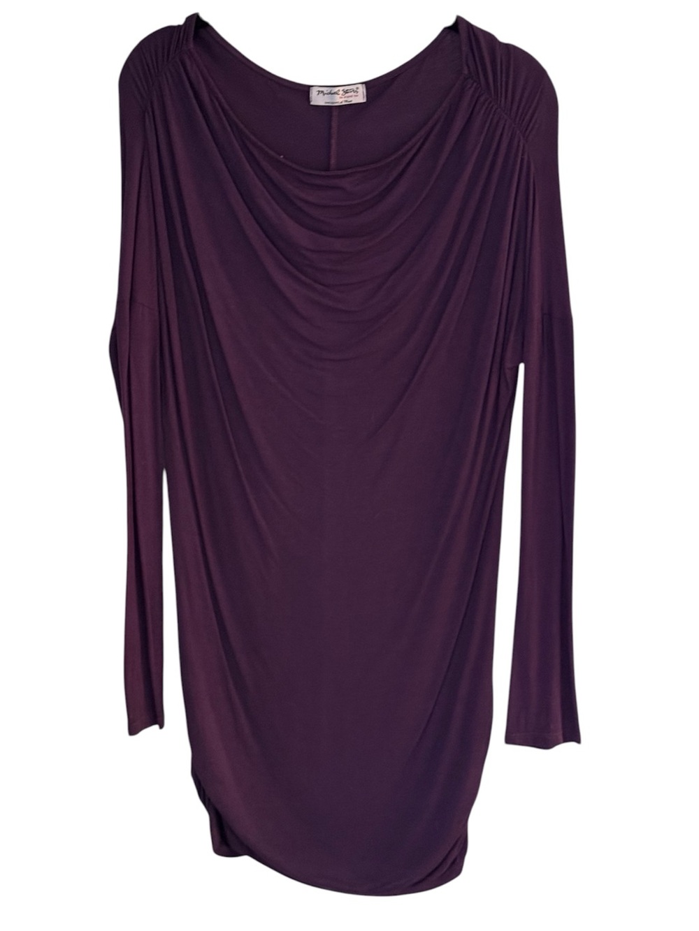 Michael Stars Draped Long Sleeve Top - Plum